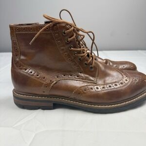 Sonoma Goods for Life Men's Wingtip Boots Side Zipper Size 12 Brown